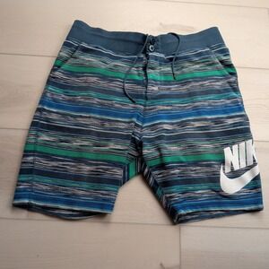 Nike F.C. Striped Knit Shorts Mens XL NM Venom Blue Green